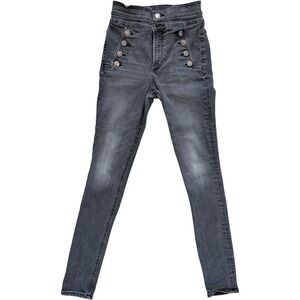 Express Women's Size 6R Super High Rise Denim Legging Black Washed